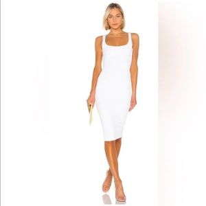 White Ribbed Dress Superdown XS Open Back